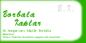 borbala kaplar business card