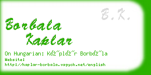 borbala kaplar business card